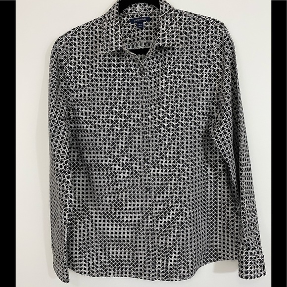 Lands' End Tops - LANDS END Black White Button Down  Shirt Sz 14T